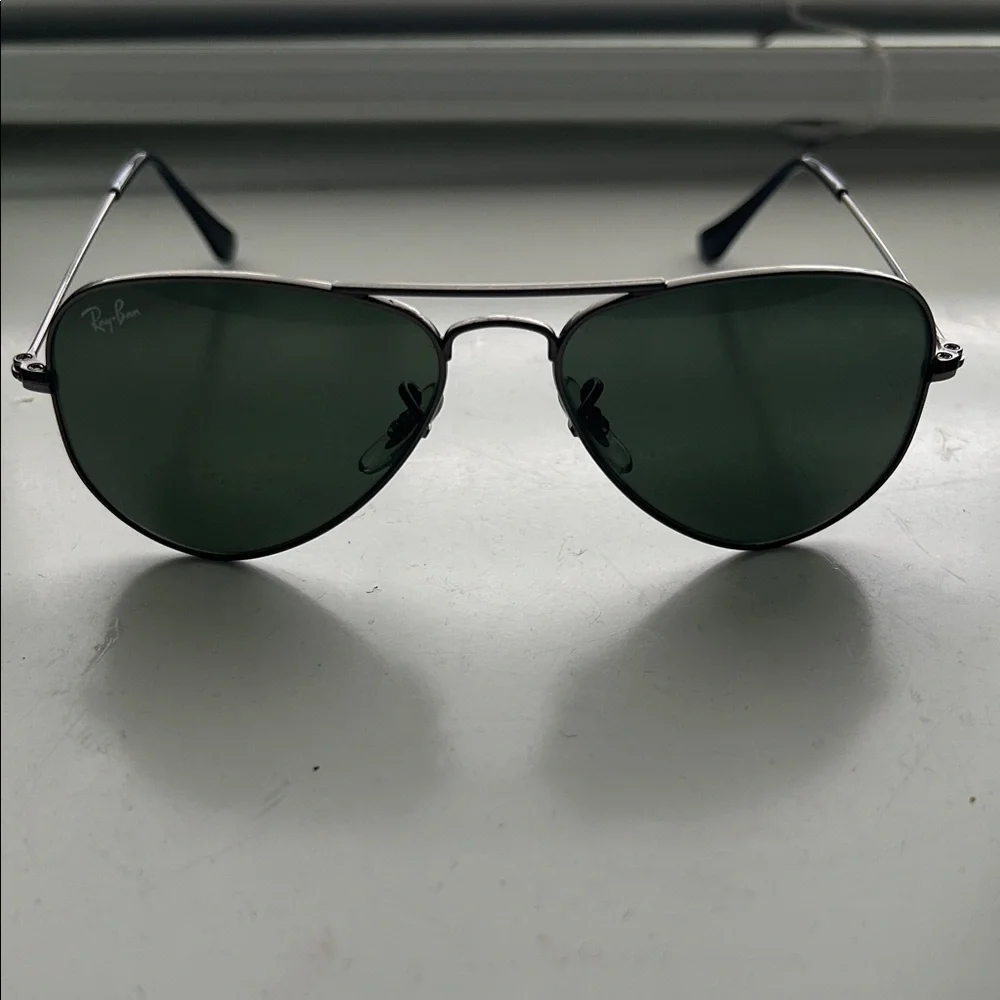 Ray-Ban Silver Frame Sunglasses with Dark Lenses - Picture 5 of 5